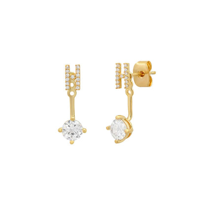 CZ Monogram Ear Jacket