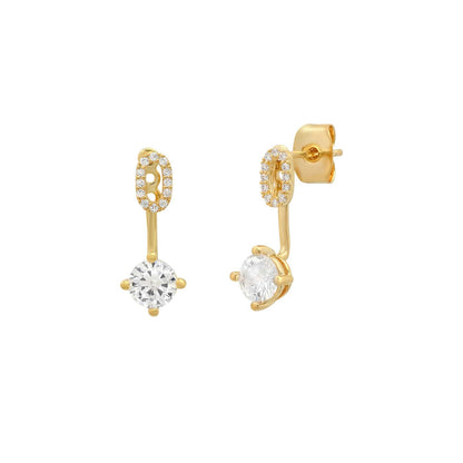 CZ Monogram Ear Jacket