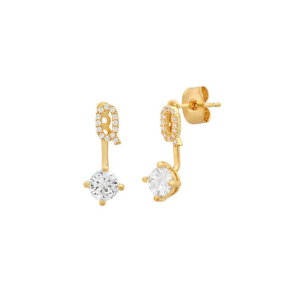 CZ Monogram Ear Jacket