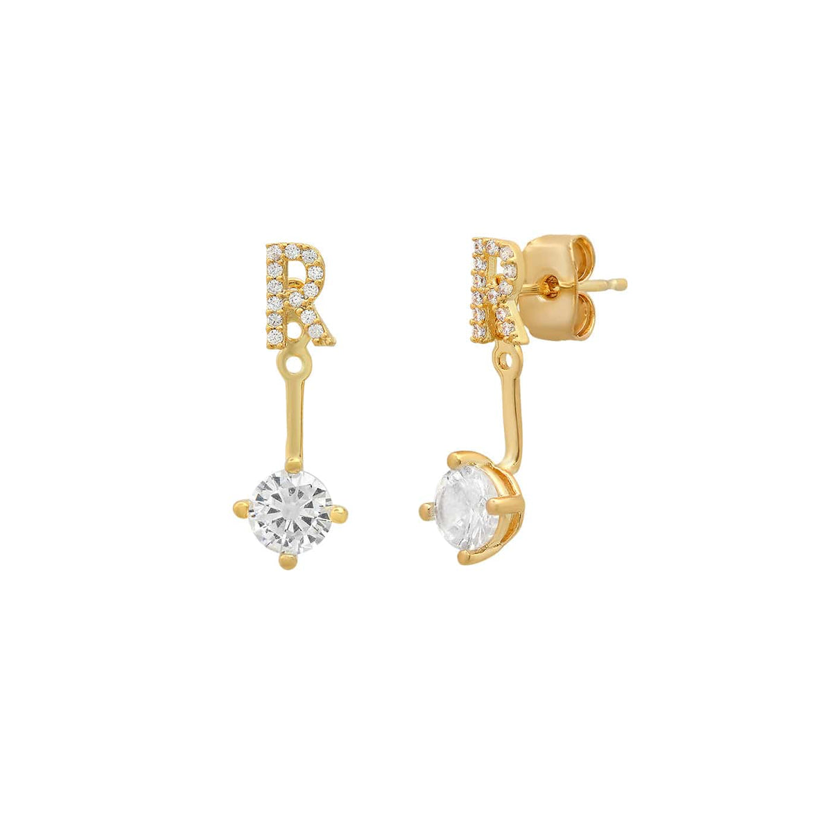 CZ Monogram Ear Jacket