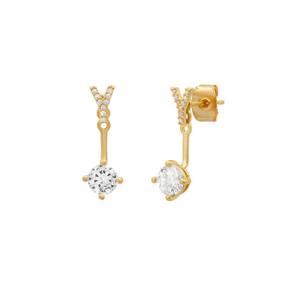 CZ Monogram Ear Jacket