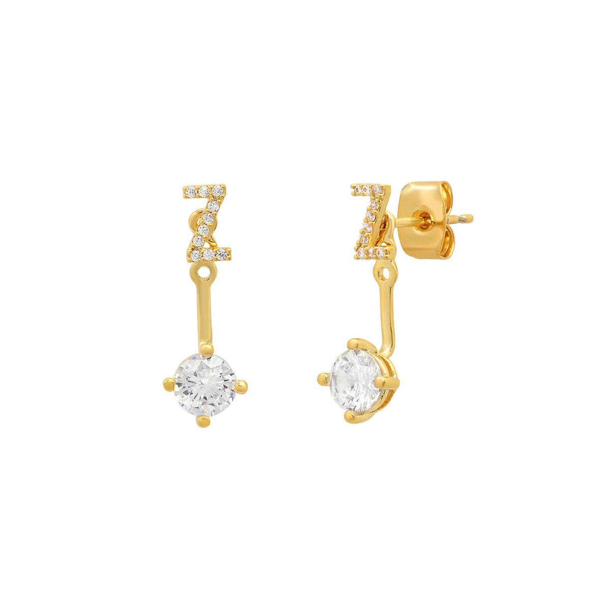 CZ Monogram Ear Jacket