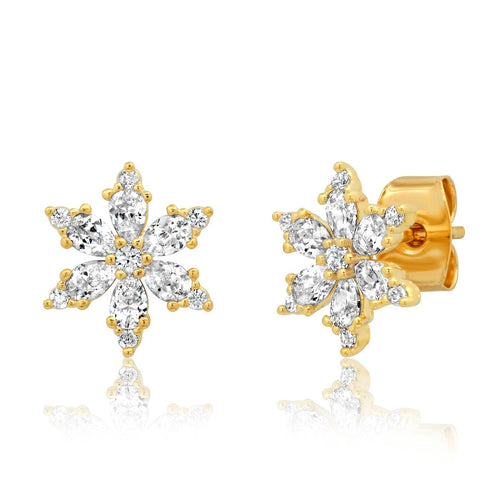 Cz Snowflake Studs