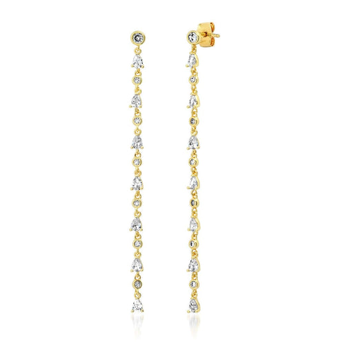 Delicate Linear CZ Earrings