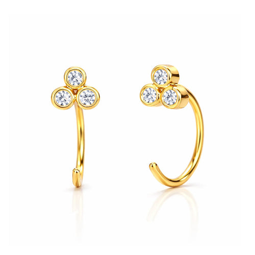 Dotted Huggie Earrings