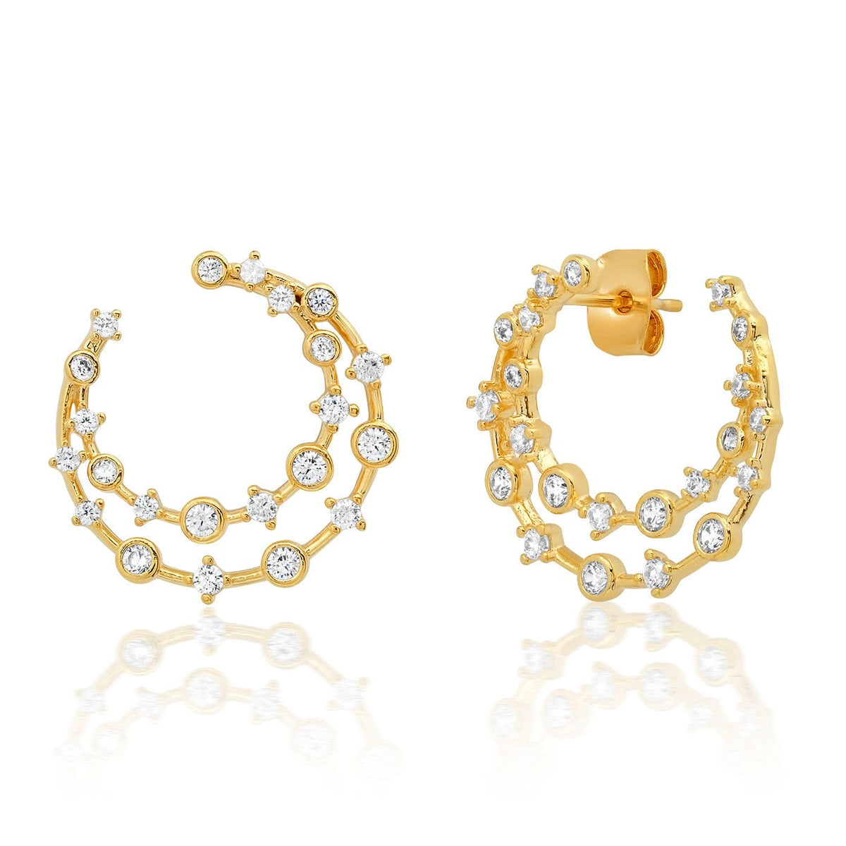 Double Row Cz Front Facing Hoop