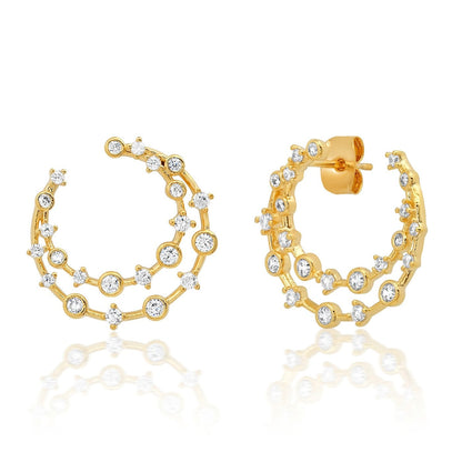 Double Row Cz Front Facing Hoop