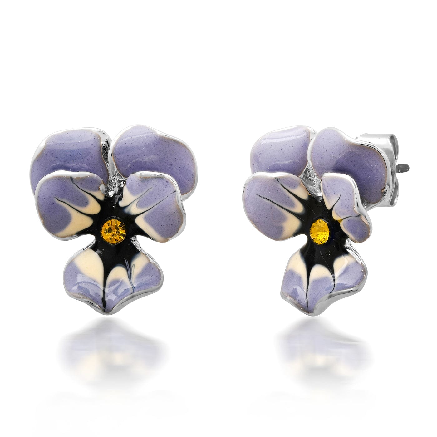 Enamel Pansy Studs