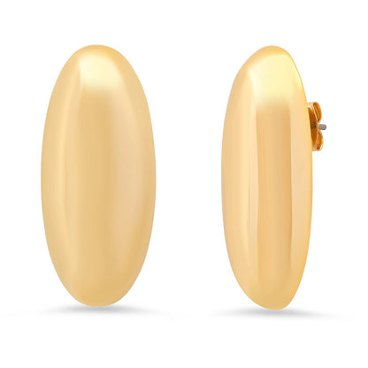 Golden Ellipse Stud Earrings