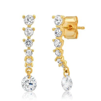 Graduated Linear Cz Earring