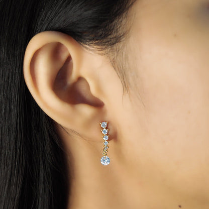 Graduated Linear Cz Earring