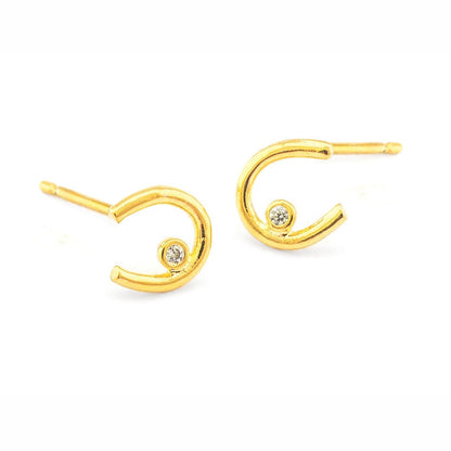 Horseshoe CZ Earrings
