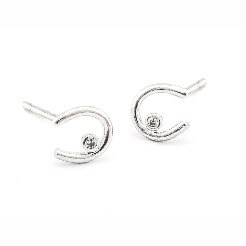 Horseshoe CZ Earrings