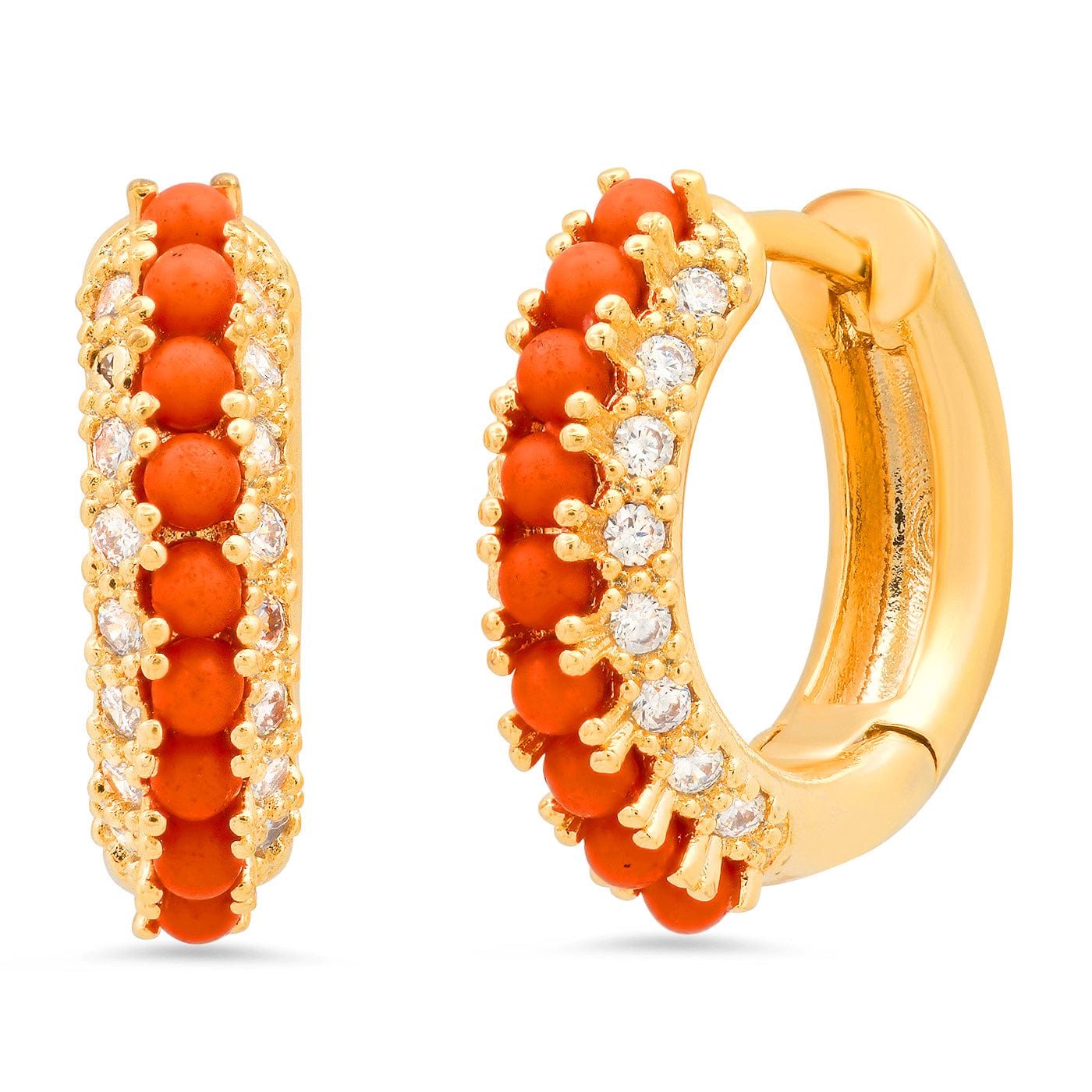 Huggies Encrusted With Colored Stones And CZ Stones