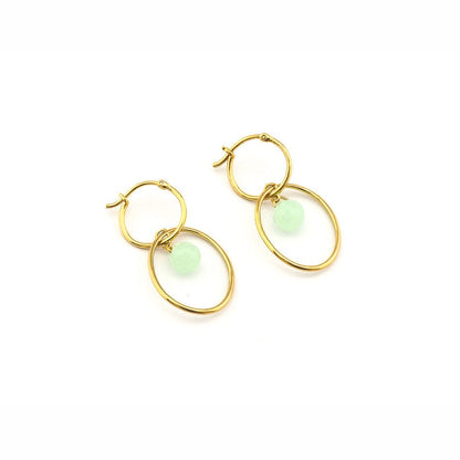Light Mint Huggie With Hoop Earring
