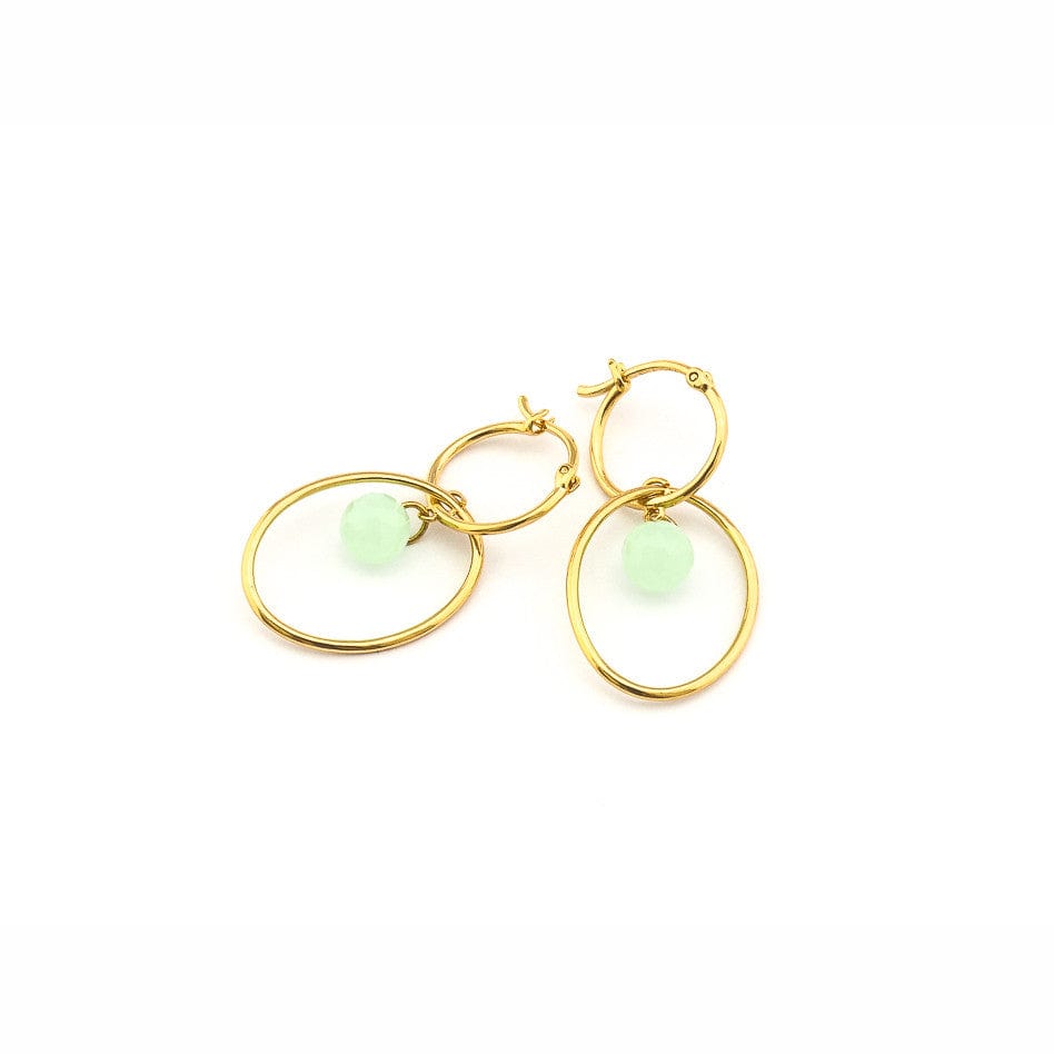 Light Mint Huggie With Hoop Earring