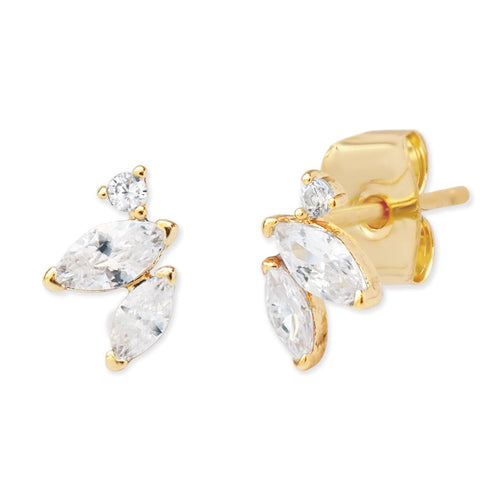 Marquise CZ Cluster Post Earring