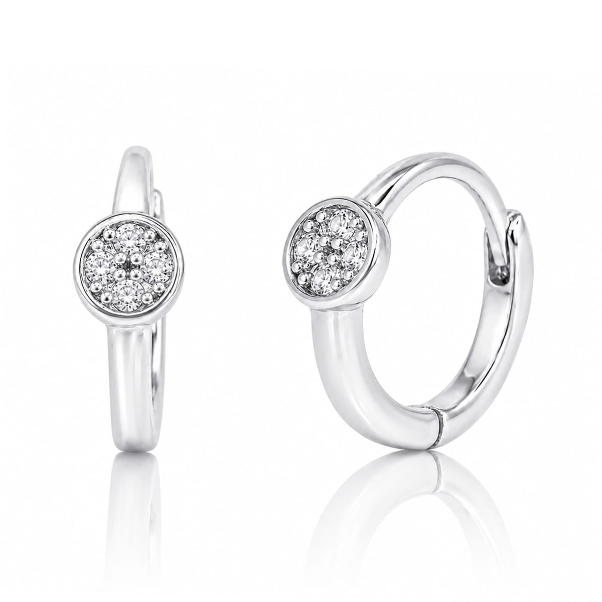 Mini Disc Huggie Earrings