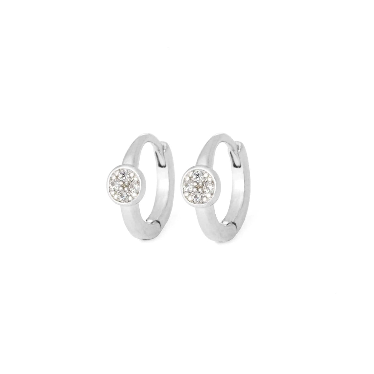 Mini Disc Huggie Earrings