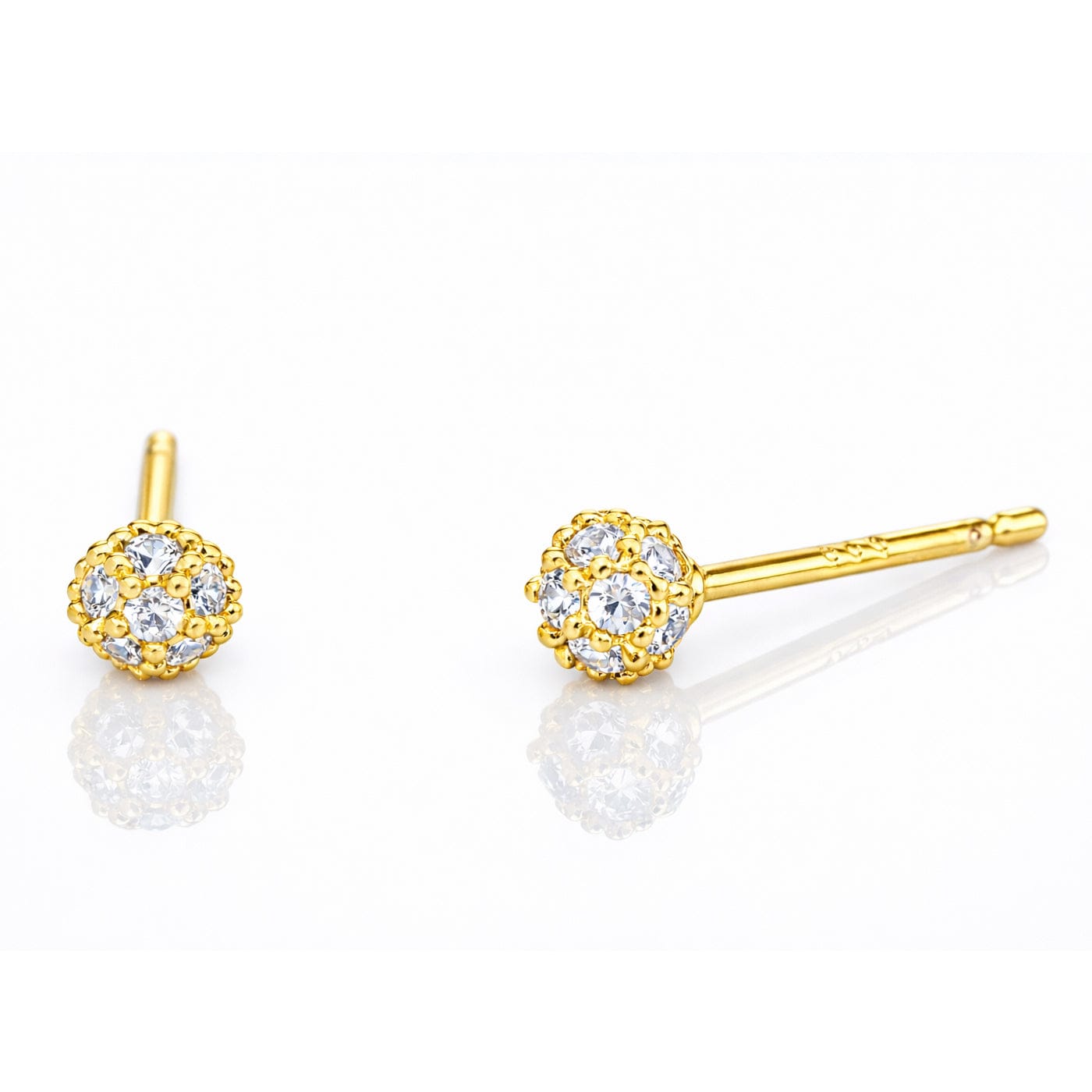 Mini Pave Ball Post Earrings