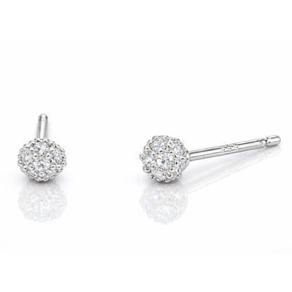 Mini Pave Ball Post Earrings