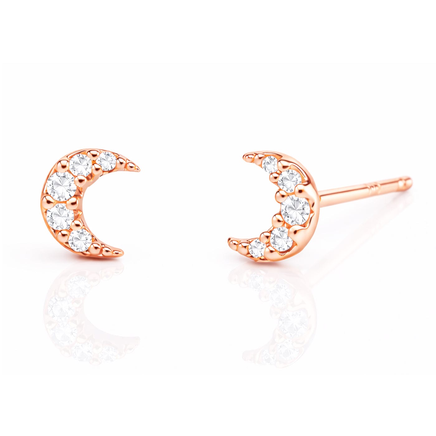 Mini Pave Moon Earrings