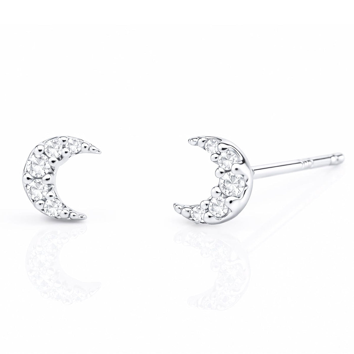 Mini Pave Moon Earrings