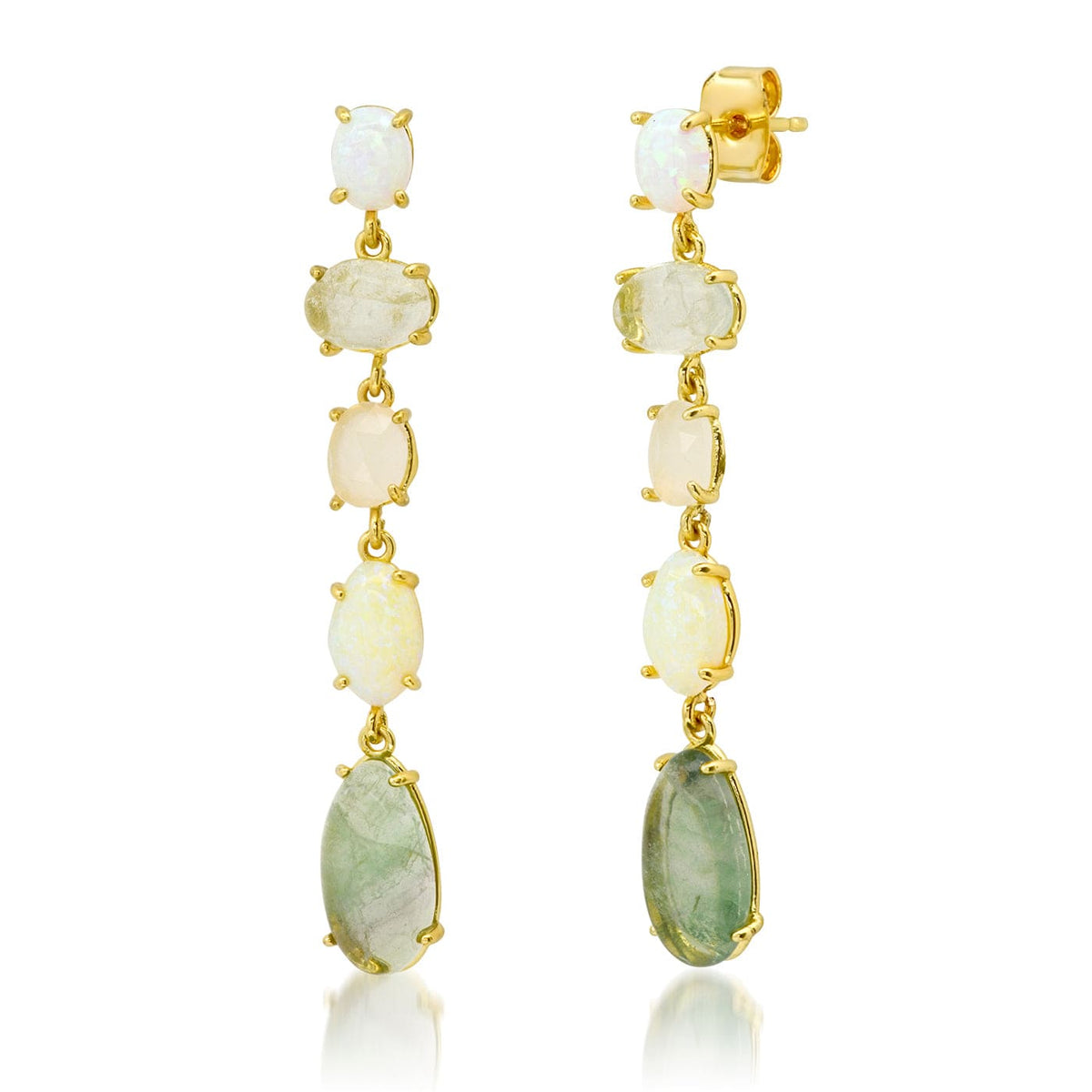 Opal & Flourite Drop Earrings