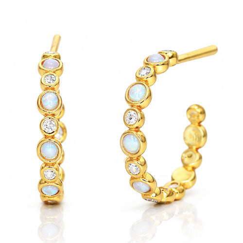 Opal Gold Vermeil Hoops