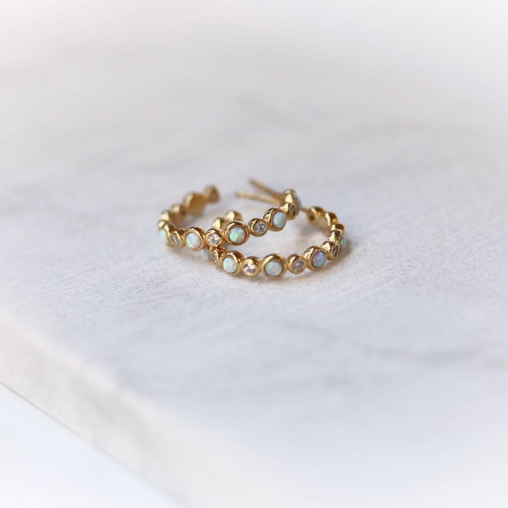 Opal Gold Vermeil Hoops