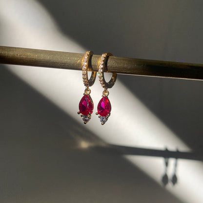 Pavé Glow Teardrop Huggies