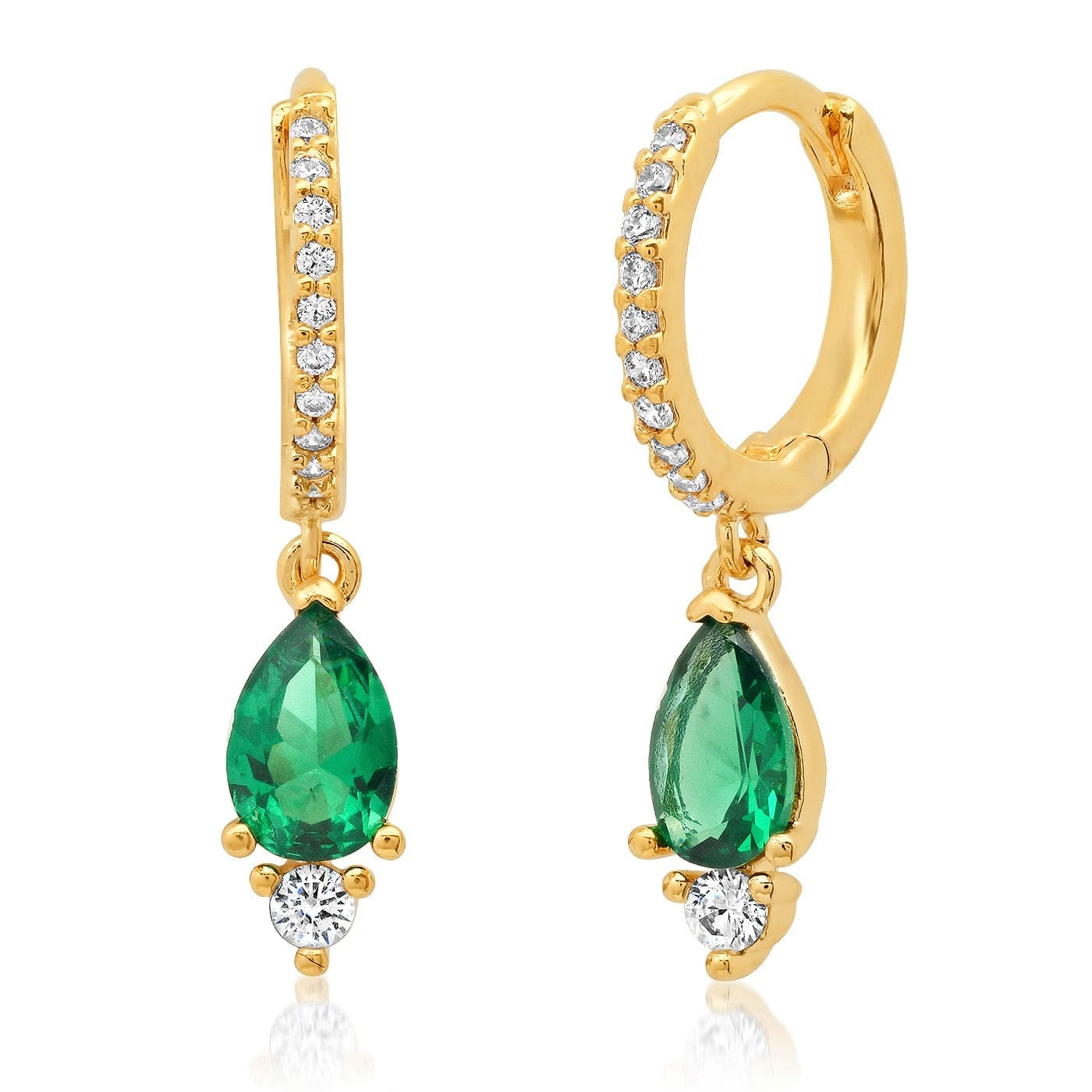 Pavé Glow Teardrop Huggies