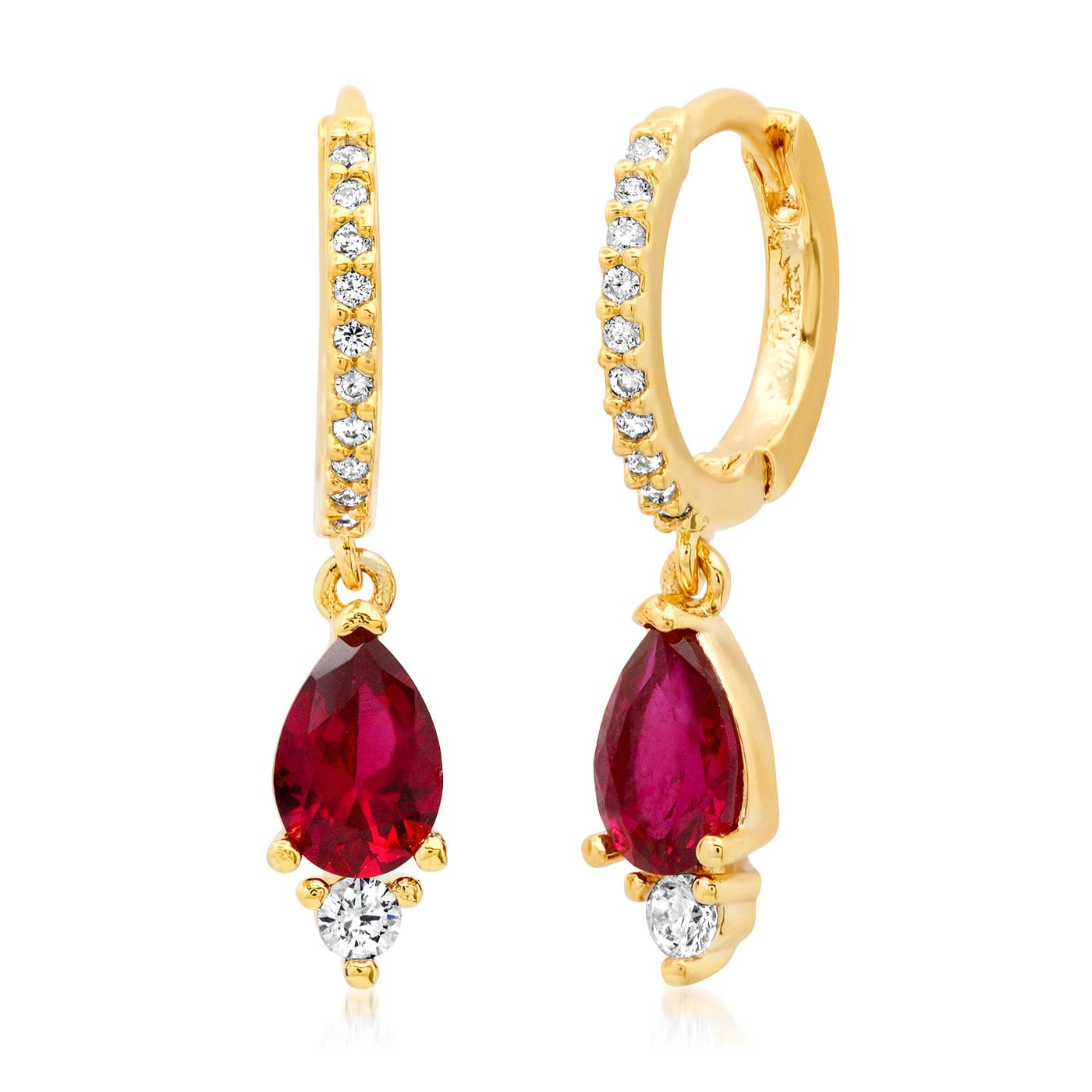 Pavé Glow Teardrop Huggies