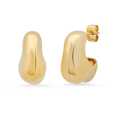 Pear Shaped Gold Huggie