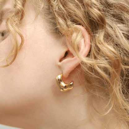 Pear Shaped Gold Huggie