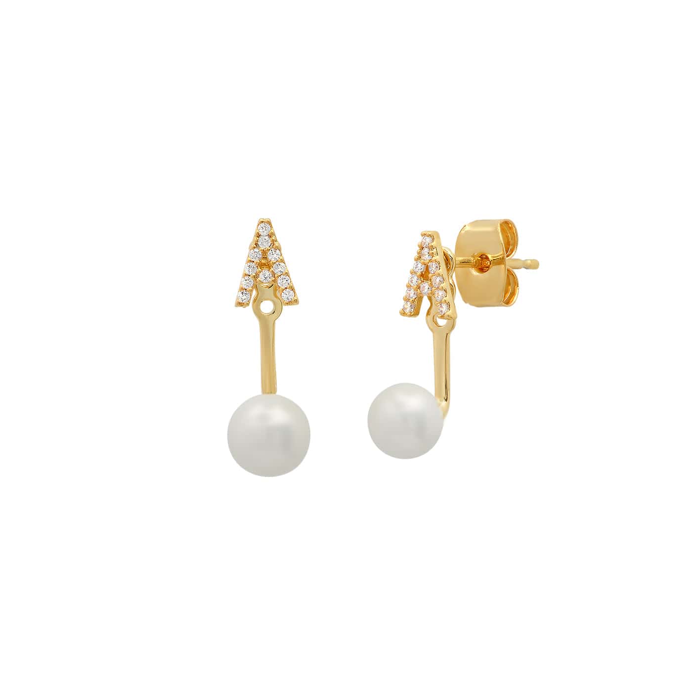 Pearl And CZ Monogram Ear Jacket