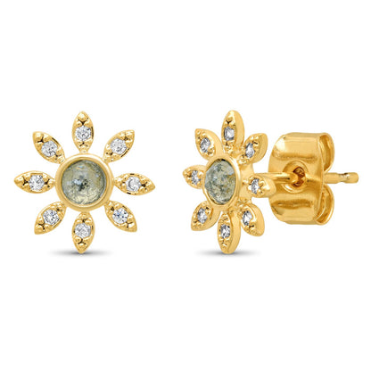 Rock Crystal Flower Stud