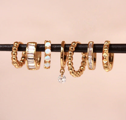 Small Gold Ball Huggie Earrings