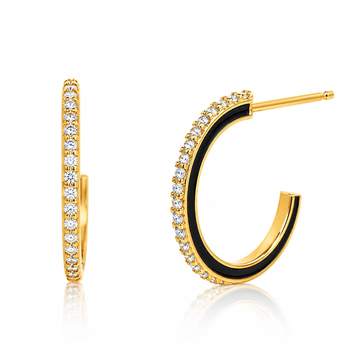 Small Pavé Enamel Hoops