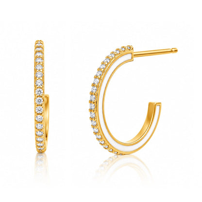 Small Pavé Enamel Hoops