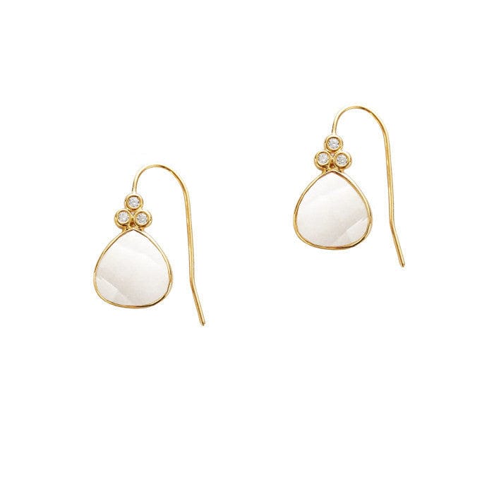 Stone Drop Earring With Triple CZ Detail