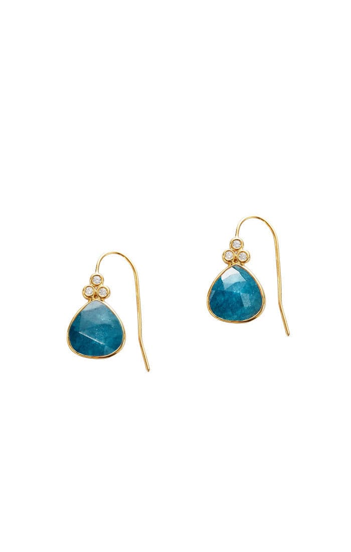 Stone Drop Earring With Triple CZ Detail