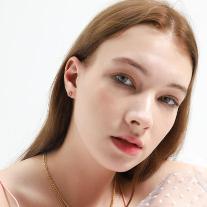Teardrop Studs With CZ Accents