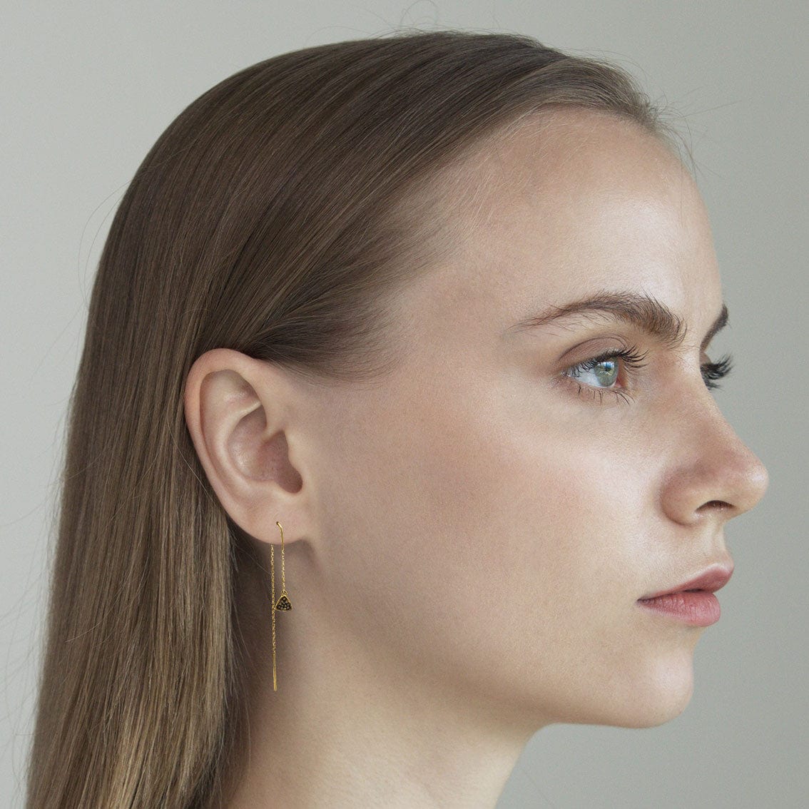 Triangular Shaped Drop Threader Earrings