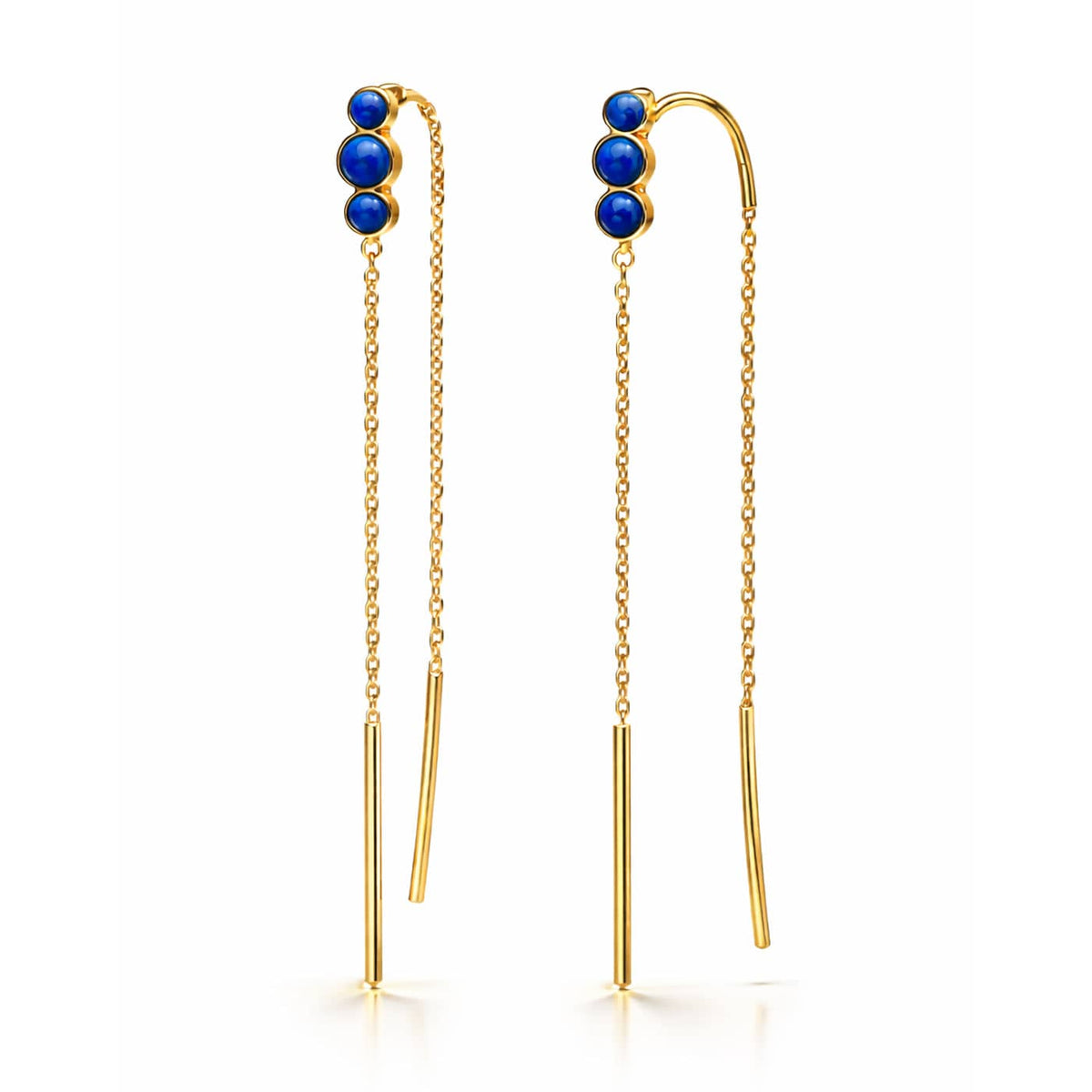 Triple Stone Threader Earring