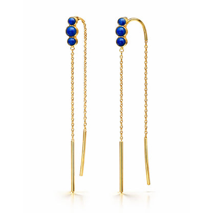 Triple Stone Threader Earring