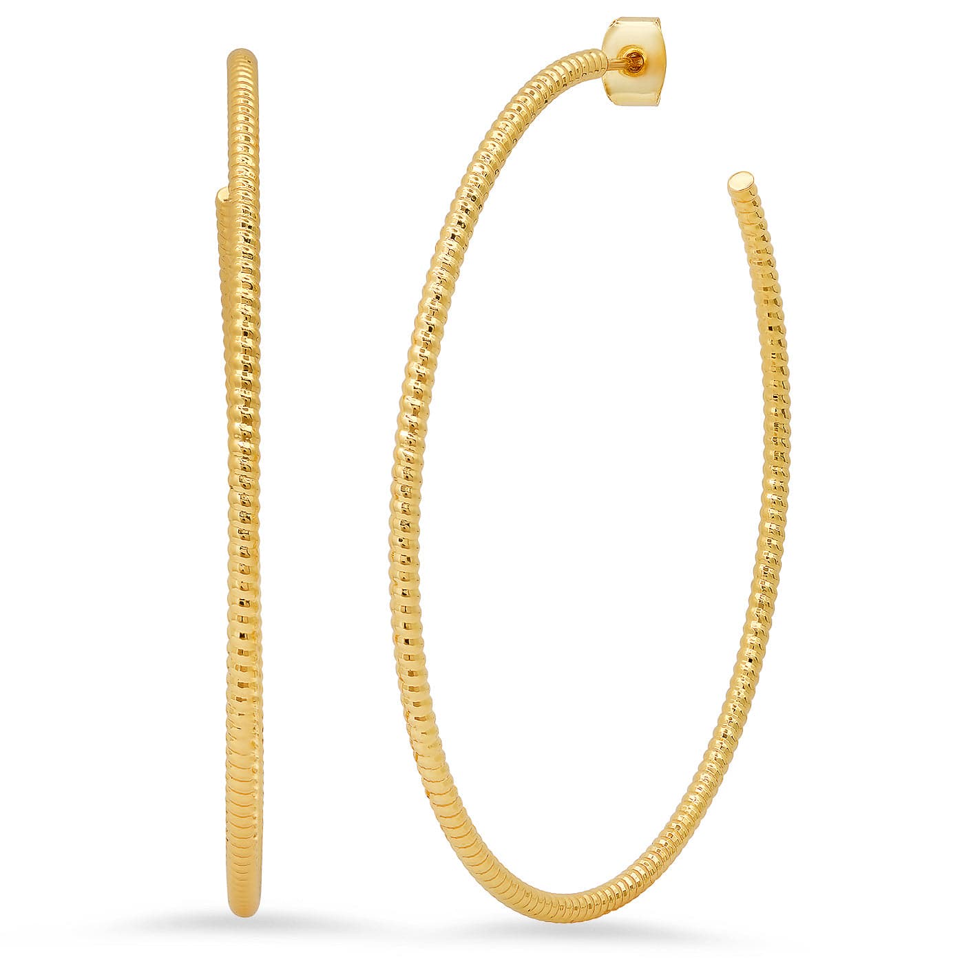 Twisted Gold Hoops | 60mm