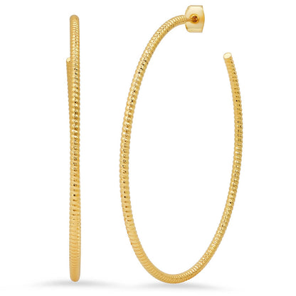 Twisted Gold Hoops | 60mm
