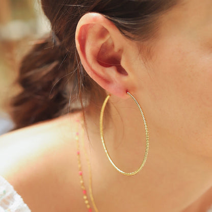 Twisted Gold Hoops | 60mm