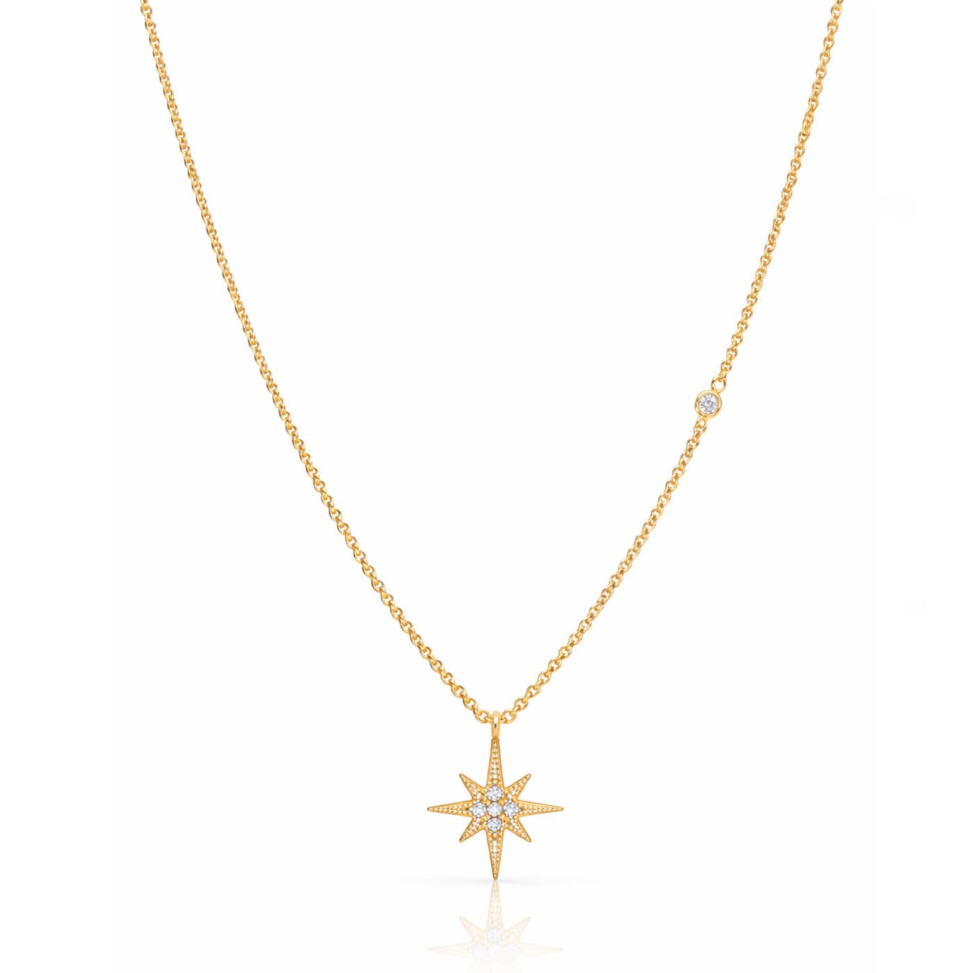CZ Starburst Pendant Necklace